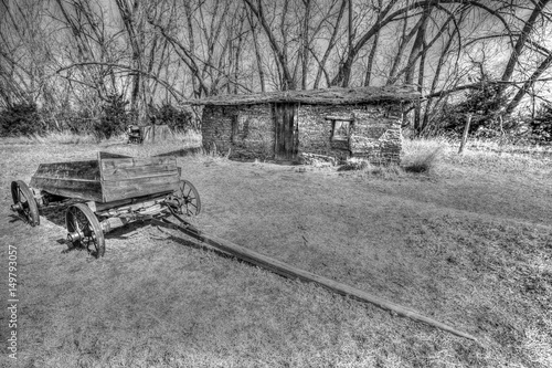 Fototapeta Sod Home Pioneers settlers