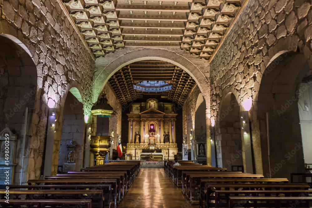 Fototapeta premium Interior of San Francisco Church in Santiago, Chile