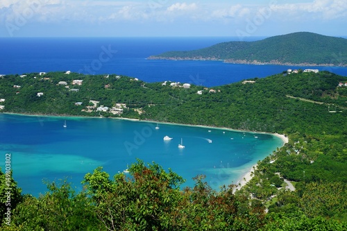 Magens Bay of St. Thomas island with Tortola island (BVI) on the background photo