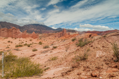 Rock formations in Quebrada de Cafayate valley, Argentina