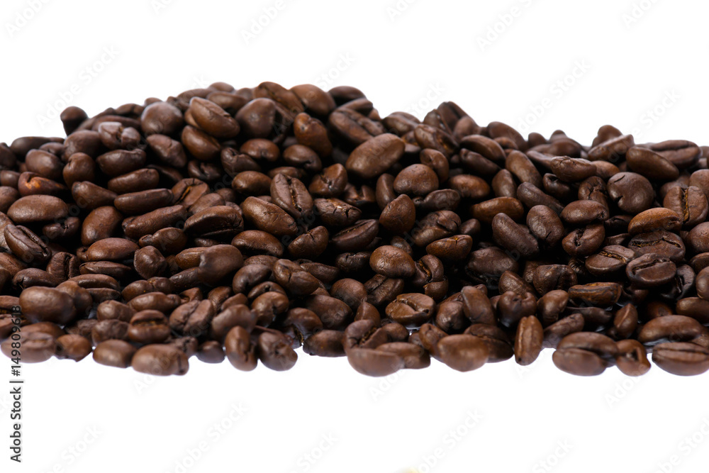 Roasted Coffee Beans on White isolate Roasted Coffee Beans on White isolate