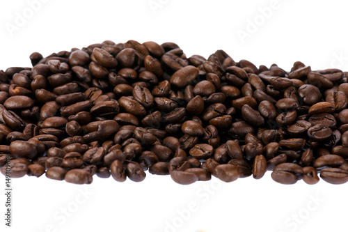 Roasted Coffee Beans on White isolate