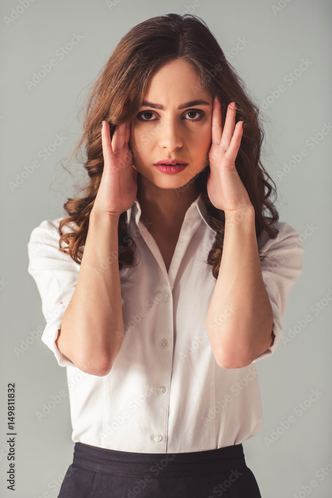 Beautiful young business woman Beautiful young business woman