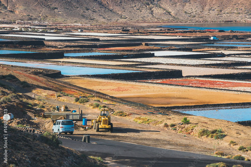 Salinas de Janubio, salt mine at the island of lanzarote, Spain Salinas de Janubio, salt mine at the island of lanzarote, Spain