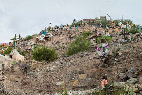 Cemetery in village Maimara in Quebrada de Humahuaca valley, Argentina