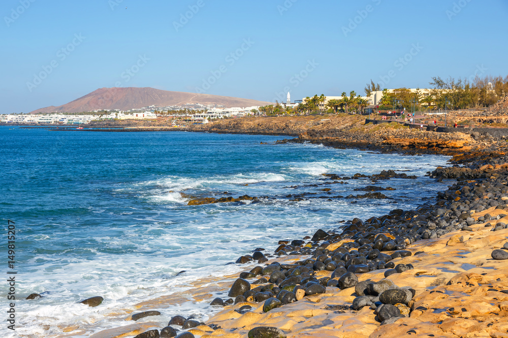 Promenade in Marina Rubicon in Playa Blanca, Lanzarote, Canary Island, Spain Promenade in Marina Rubicon in Playa Blanca, Lanzarote, Canary Island, Spain