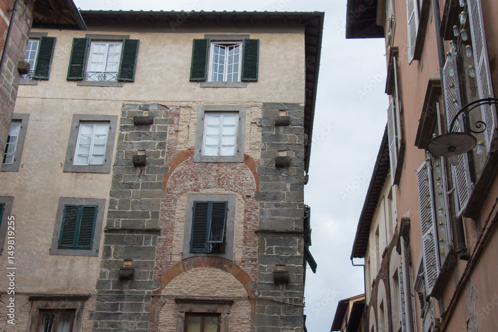 Fragment of old building in Lucca. Italy.