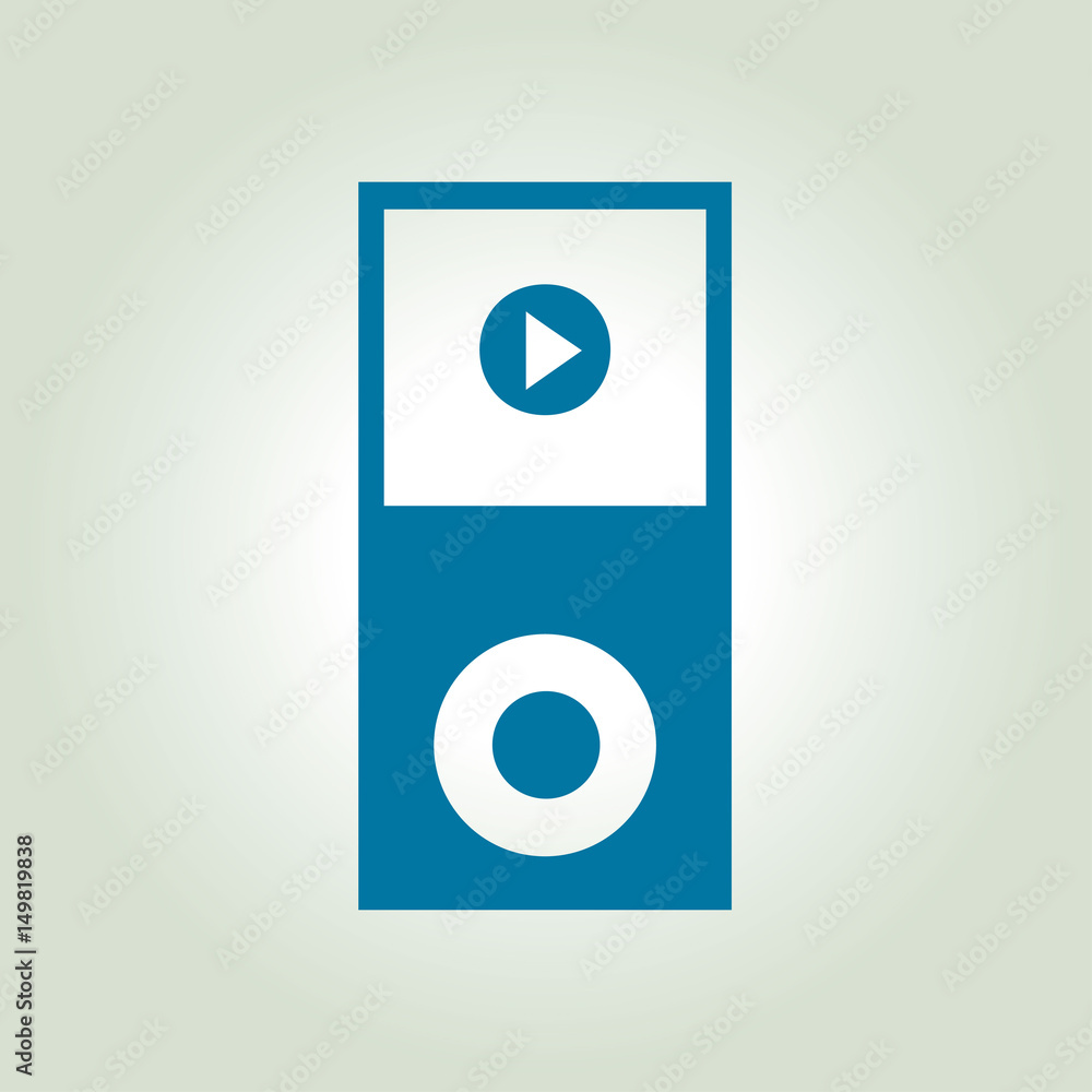 Portable media player icon. Flat design style. Portable media player icon. Flat design style.