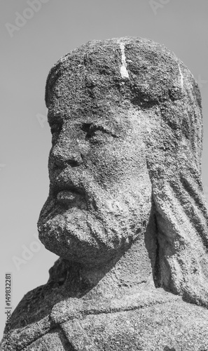 Face of Jesus Christ crown of thorns (fragment of ancient statue)