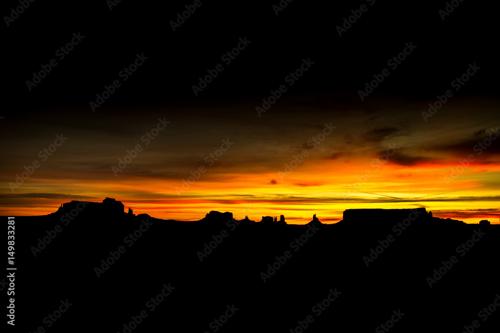 Monument Valley at sunrise.