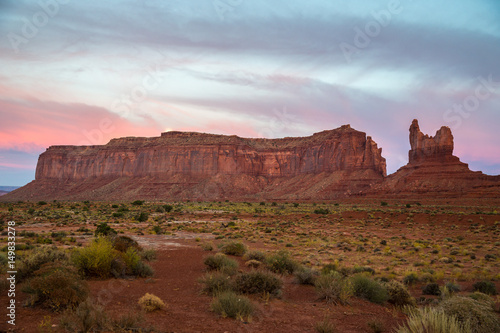 Monument Valley at sunrise.