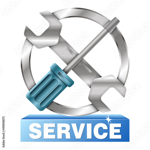 Service sign with tool