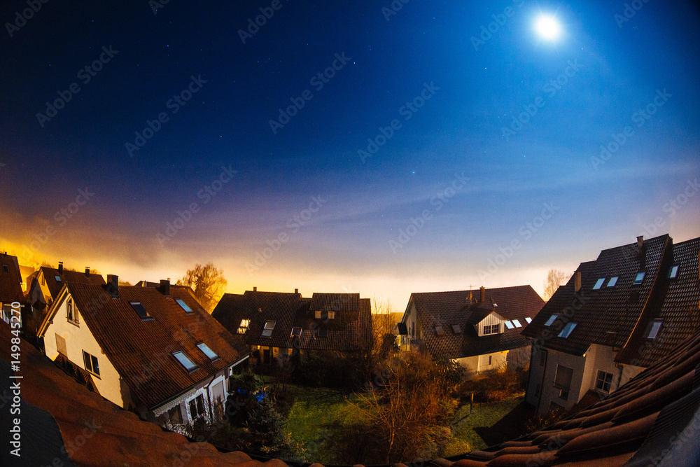 Rooftops at night, Germany Rooftops at night, Germany