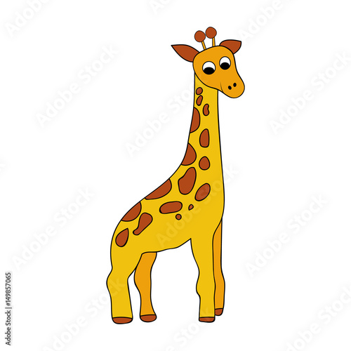 Jirafa dibujo hecho a mano vectorial