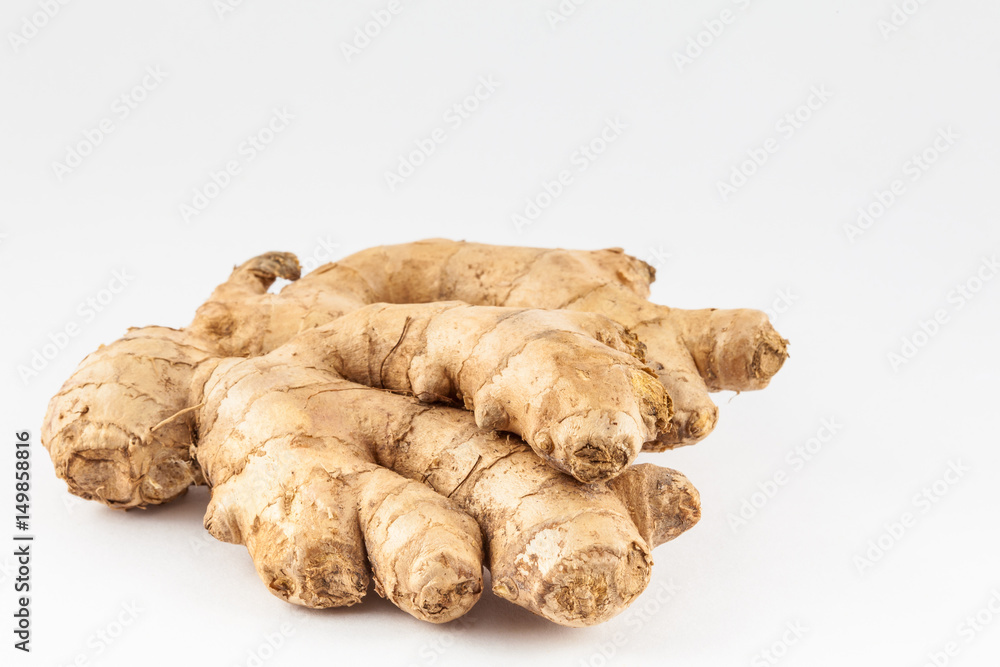 Ginger (Zingiber officinale) isolated in white background