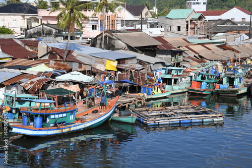 fishing boats at a berth in Phu Quock island  Vietanam  © Stossi Mammot
