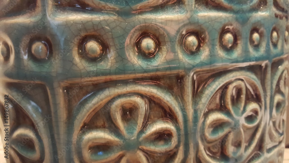 Teal and Crackled Artisan Vase Teal and Crackled Artisan Vase