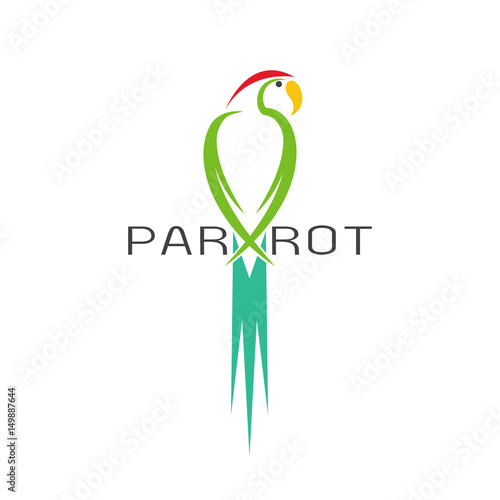 Vector of a parrot design on white background. Bird Icon. Easy editable layered vector illustration.