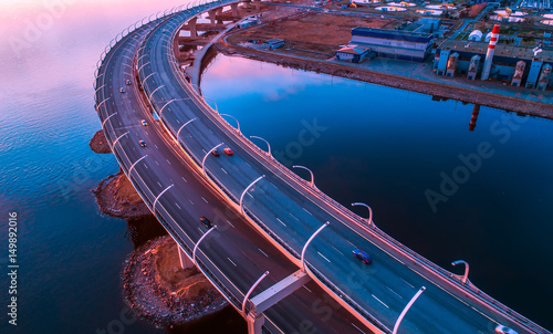 Road over the industrial zone.