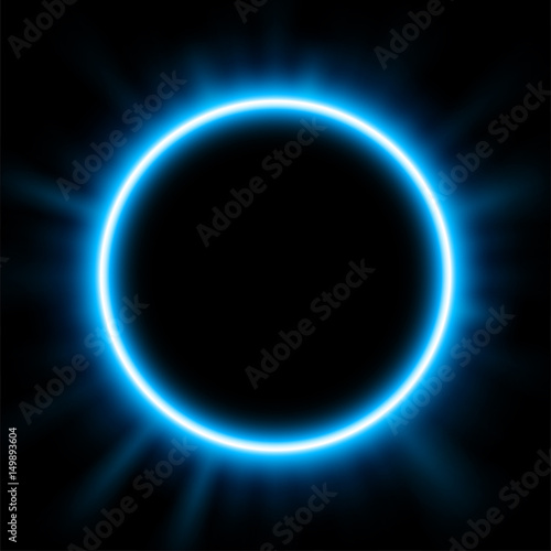 Rounded blue light illuminated, Suitable for product advertising, product design, and other. Vector Illustration