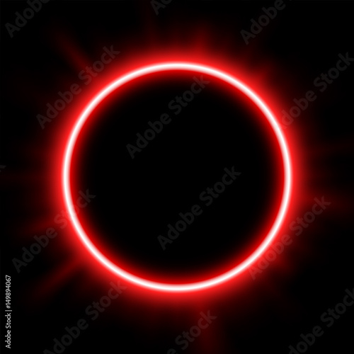 Rounded red light illuminated, Suitable for product advertising, product design, and other. Vector Illustration