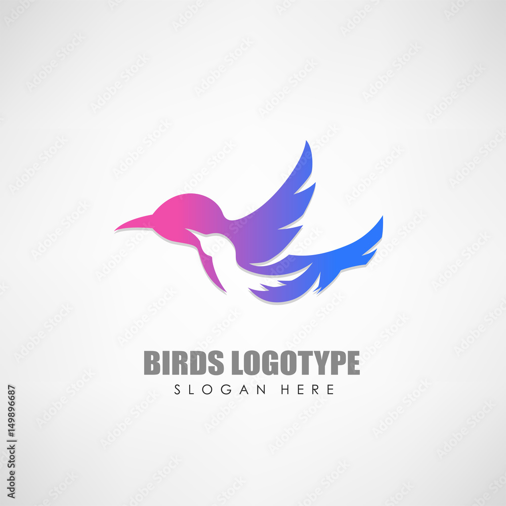 Flying birds logotype, Suitable for company brand, product design, and other. Vector illustration