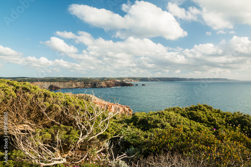 Beautiful cliffs on west coast of Portugal near Carrapateira, Rota Vicentina at april