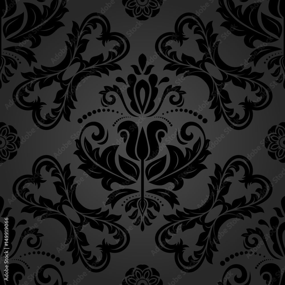 Seamless classic dark pattern. Traditional orient ornament