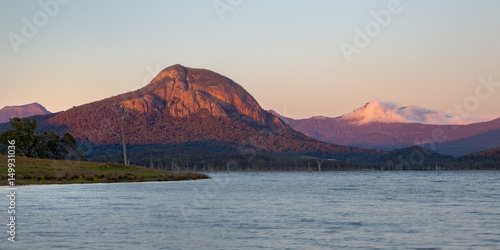 Sunrise view of Mount Greville from Lake Moogerah photo