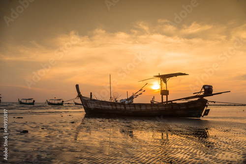 sunset on the beach of andaman sea