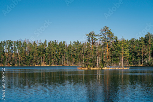 Paukjarv lake view by sunny spring day