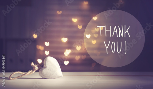 Фотография Thank You message with a white heart