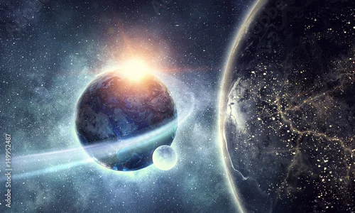 Obraz Planeta Ziemia i galaktyka