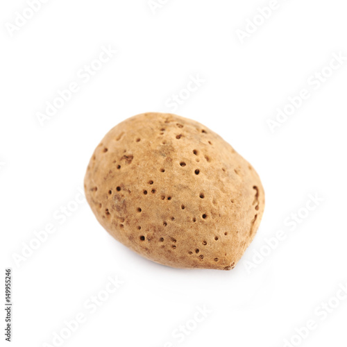 Single almond nut isolated