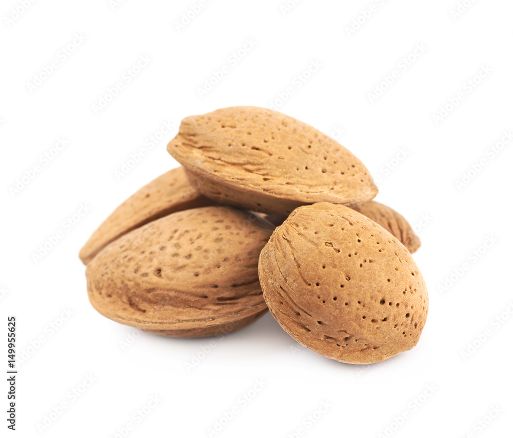 Pile of almond nuts isolated Pile of almond nuts isolated