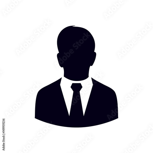 User icon of man in business suit. Flat design style.