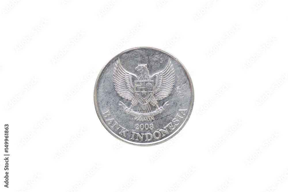 500 indonesian rupiah coin (2003) reverse isolated on white background. 500 indonesian rupiah coin (2003) reverse isolated on white background.