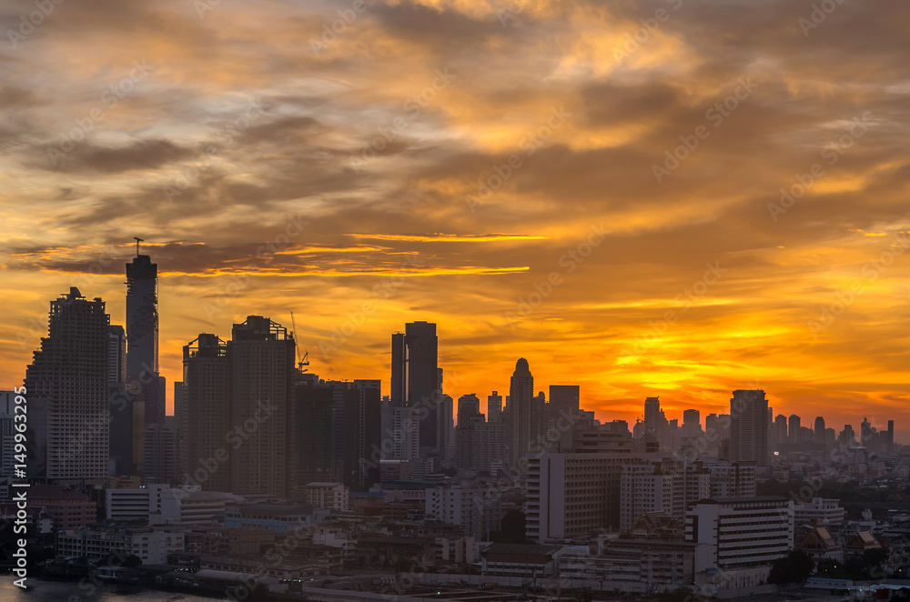 Bangkok cityscape at sunrise time