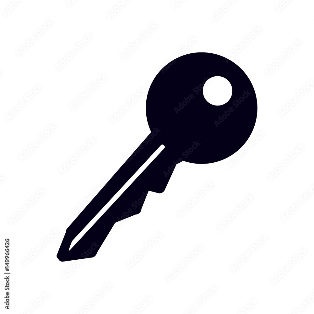 Key icon. Lock symbol. Security sign. Flat design style. Key icon. Lock symbol. Security sign. Flat design style.