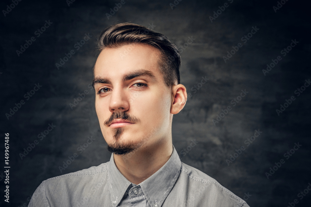 Portrait of mustache male. Portrait of mustache male.