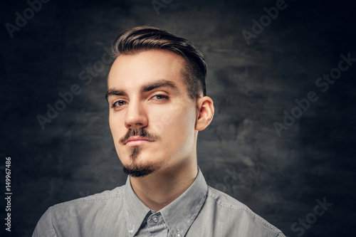Portrait of mustache male.