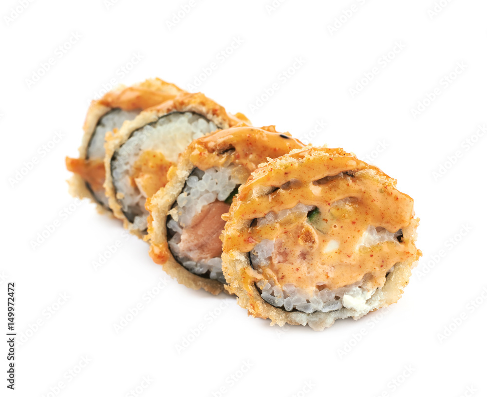 Baked california sushi isolated Baked california sushi isolated