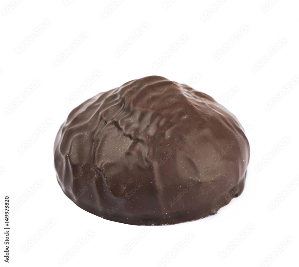 Marshmallow covered in chocolate isolated Marshmallow covered in chocolate isolated