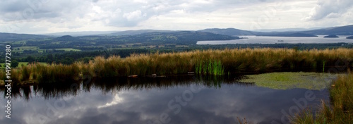 Ausblick von einem See in die schottische Wildnis
