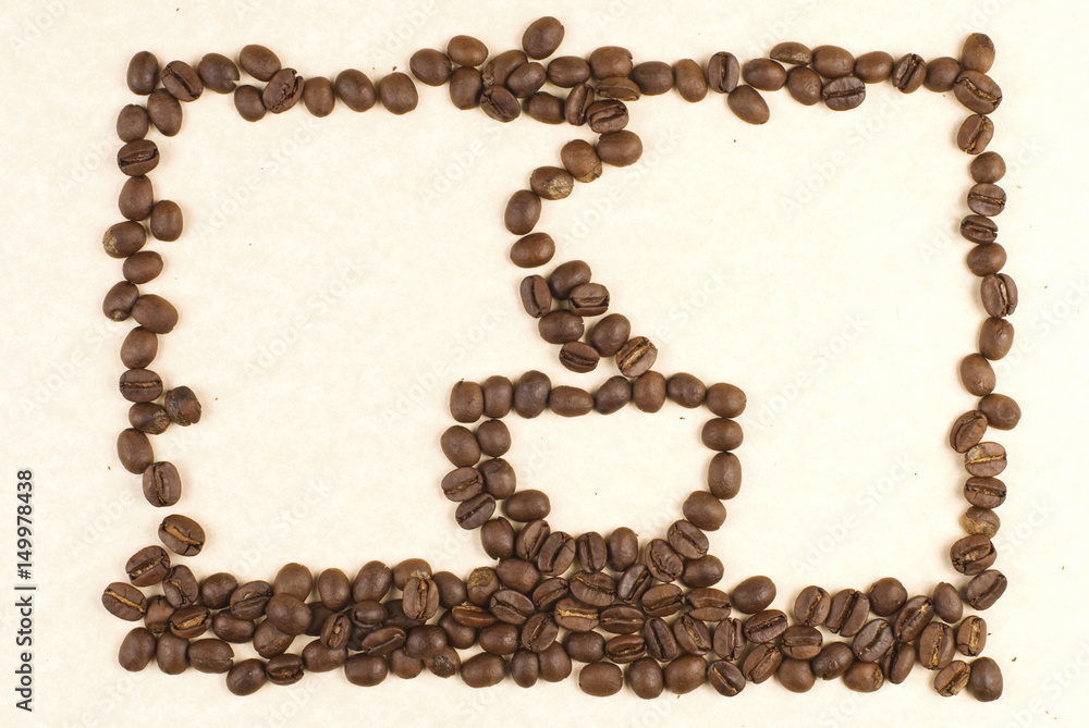 Coffee cup pattern make up by coffee bean Coffee cup pattern make up by coffee bean