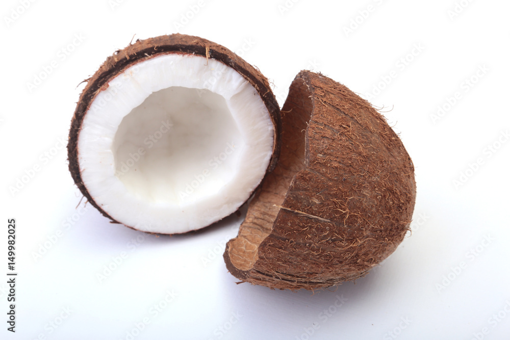 coconuts Half isolated on the white background . coconuts Half isolated on the white background .