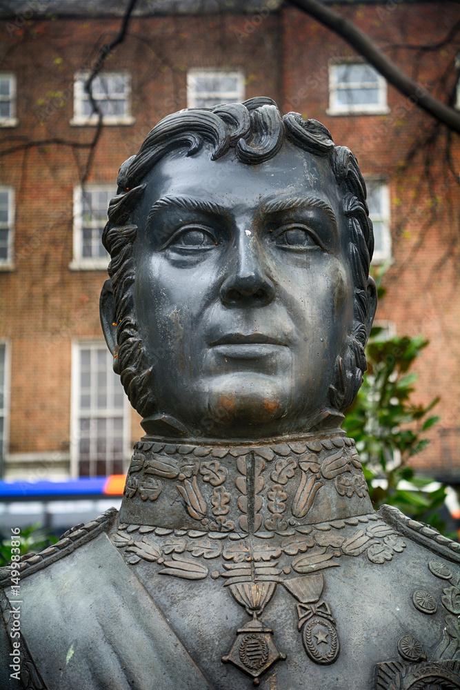 Statue of Bernardo O'Higgins at Merrion Square, Dublin, Ireland