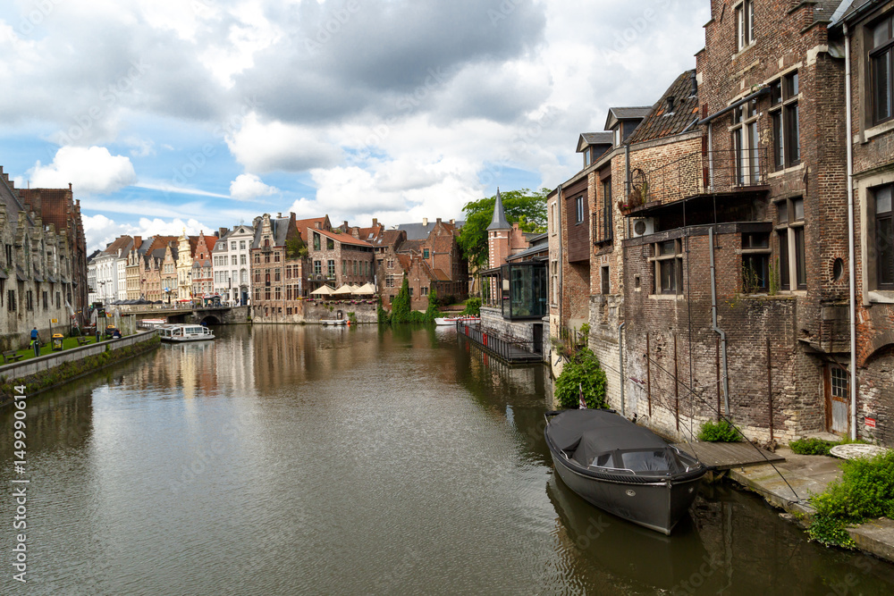 River with Historical Buildings in Gent