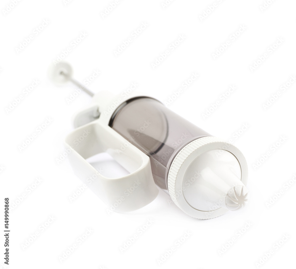 Cream piping syringe tool isolated Cream piping syringe tool isolated