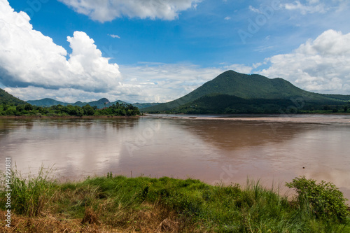 Looking across the Mekhong river from Thailand with Laos on the other side